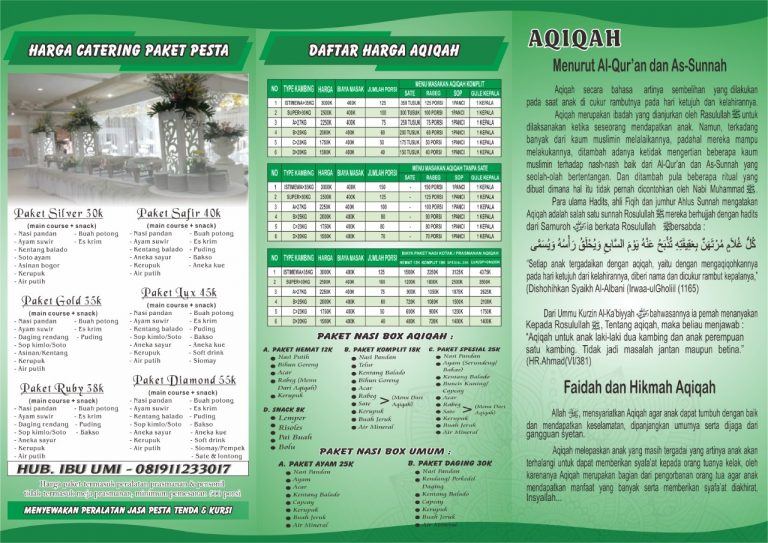 BROSUR Jasa Aqiqah Serang Cilegon